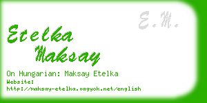 etelka maksay business card